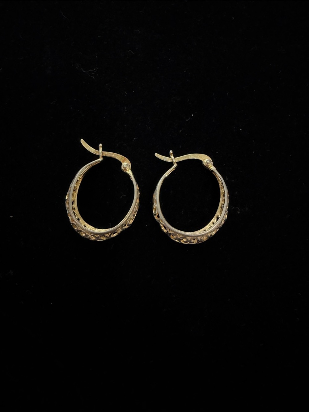 Gold-Tone Textured Hoop Earrings